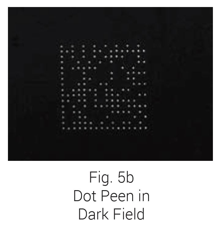A dot peen in a dark field