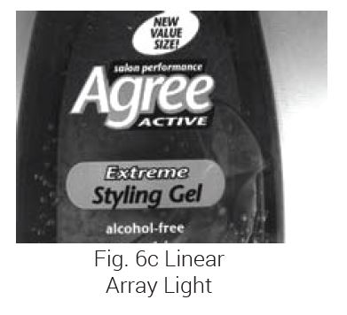 A linear array lighting example on a product