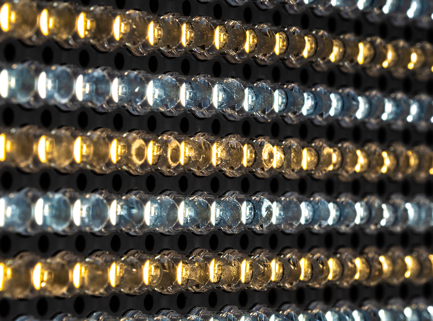 board of lights with different LED color temperatures